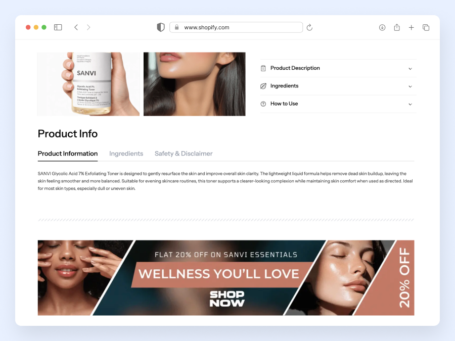 Detailed product descriptions