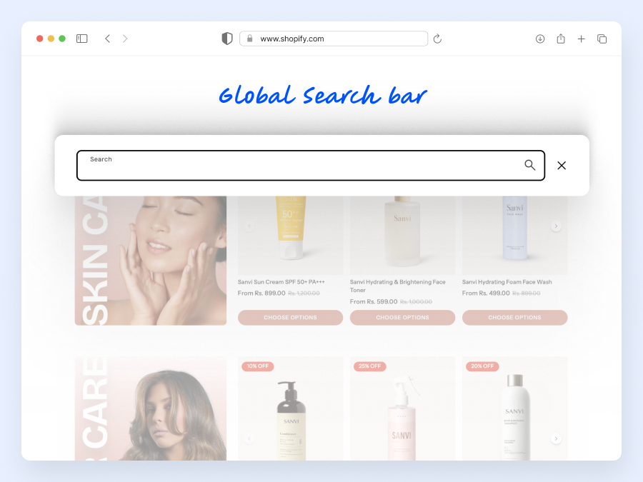 Global search (fast product search)