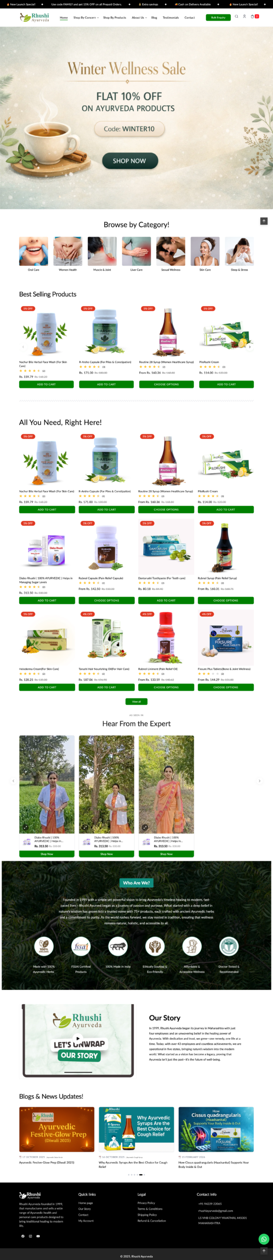 Rhushiayurveda home page